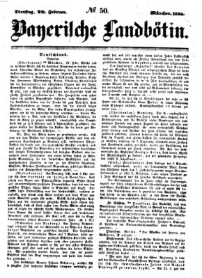 Bayerische Landbötin Dienstag 28. Februar 1854