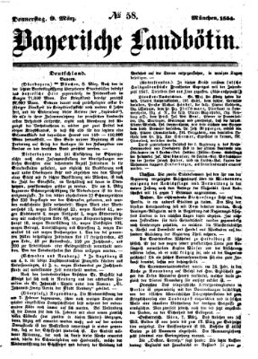 Bayerische Landbötin Donnerstag 9. März 1854