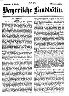 Bayerische Landbötin Sonntag 9. April 1854