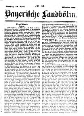 Bayerische Landbötin Dienstag 11. April 1854