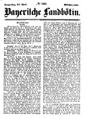 Bayerische Landbötin Donnerstag 27. April 1854