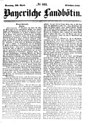 Bayerische Landbötin Sonntag 30. April 1854