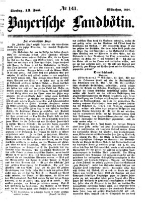 Bayerische Landbötin Dienstag 13. Juni 1854