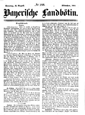 Bayerische Landbötin Sonntag 6. August 1854