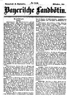 Bayerische Landbötin Samstag 9. September 1854