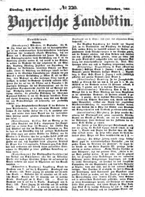 Bayerische Landbötin Dienstag 12. September 1854