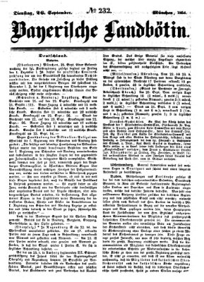 Bayerische Landbötin Dienstag 26. September 1854