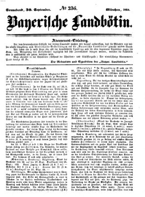 Bayerische Landbötin Samstag 30. September 1854