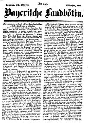 Bayerische Landbötin Sonntag 22. Oktober 1854