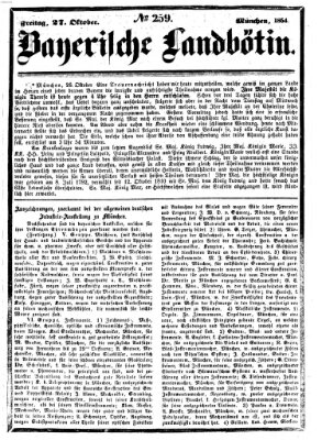 Bayerische Landbötin Freitag 27. Oktober 1854