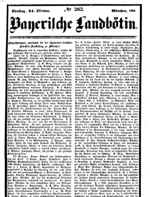 Bayerische Landbötin Dienstag 31. Oktober 1854