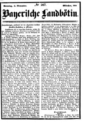 Bayerische Landbötin Sonntag 5. November 1854