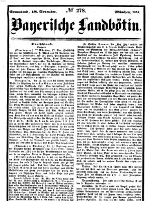 Bayerische Landbötin Samstag 18. November 1854