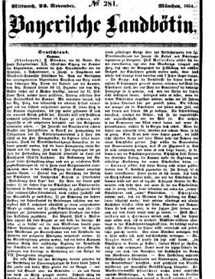 Bayerische Landbötin Mittwoch 22. November 1854