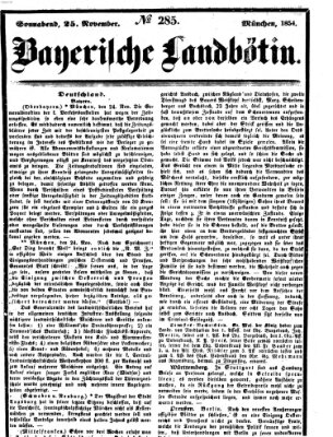 Bayerische Landbötin Samstag 25. November 1854