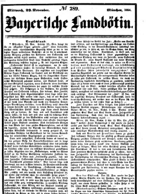 Bayerische Landbötin Mittwoch 29. November 1854