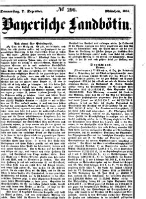 Bayerische Landbötin Donnerstag 7. Dezember 1854