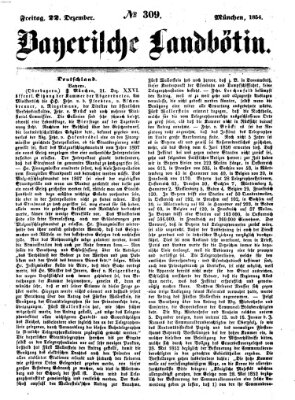 Bayerische Landbötin Freitag 22. Dezember 1854