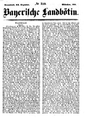 Bayerische Landbötin Samstag 23. Dezember 1854