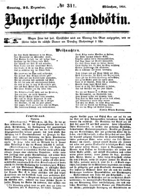 Bayerische Landbötin Sonntag 24. Dezember 1854