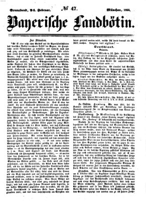 Bayerische Landbötin Samstag 24. Februar 1855