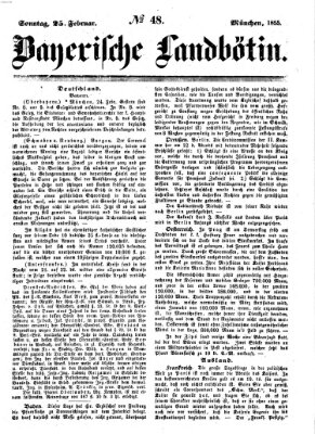 Bayerische Landbötin Sonntag 25. Februar 1855