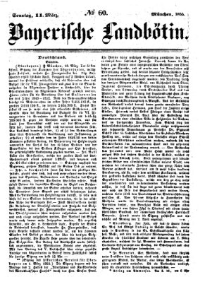 Bayerische Landbötin Sonntag 11. März 1855