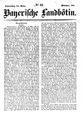 Bayerische Landbötin Donnerstag 15. März 1855