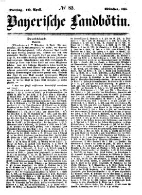 Bayerische Landbötin Dienstag 10. April 1855