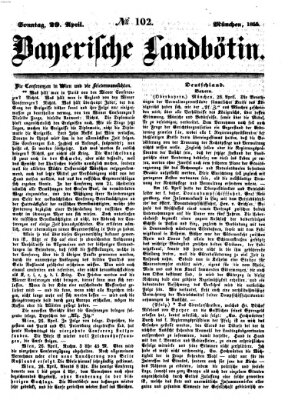 Bayerische Landbötin Sonntag 29. April 1855