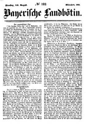 Bayerische Landbötin Dienstag 14. August 1855