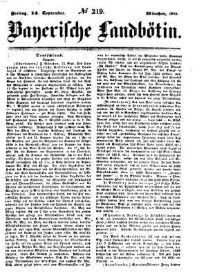 Bayerische Landbötin Freitag 14. September 1855