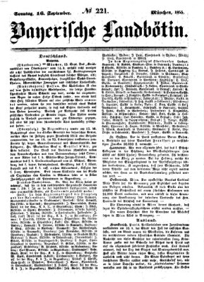 Bayerische Landbötin Sonntag 16. September 1855