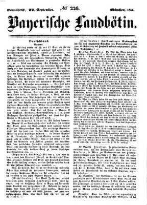 Bayerische Landbötin Samstag 22. September 1855