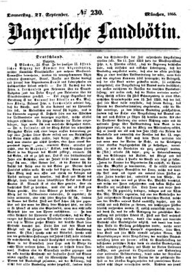 Bayerische Landbötin Donnerstag 27. September 1855