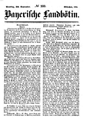 Bayerische Landbötin Sonntag 30. September 1855