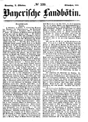 Bayerische Landbötin Sonntag 7. Oktober 1855