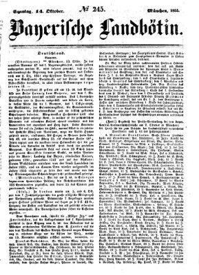 Bayerische Landbötin Sonntag 14. Oktober 1855