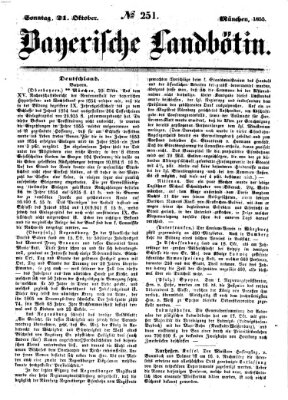 Bayerische Landbötin Sonntag 21. Oktober 1855