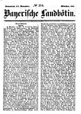 Bayerische Landbötin Samstag 17. November 1855