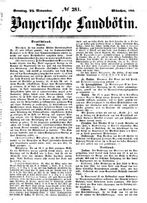 Bayerische Landbötin Sonntag 25. November 1855