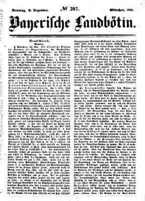 Bayerische Landbötin Sonntag 2. Dezember 1855