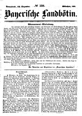 Bayerische Landbötin Samstag 15. Dezember 1855