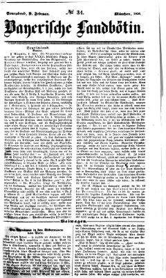 Bayerische Landbötin Samstag 9. Februar 1856