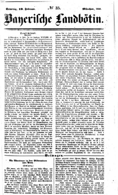 Bayerische Landbötin Sonntag 10. Februar 1856