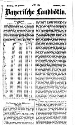 Bayerische Landbötin Dienstag 12. Februar 1856