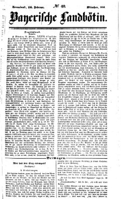 Bayerische Landbötin Samstag 16. Februar 1856