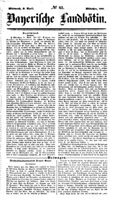 Bayerische Landbötin Mittwoch 9. April 1856