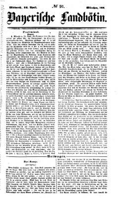 Bayerische Landbötin Mittwoch 16. April 1856