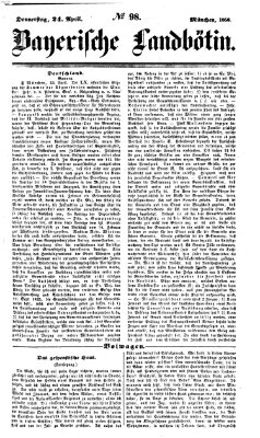 Bayerische Landbötin Donnerstag 24. April 1856